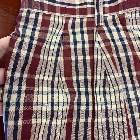 L. L. Red & Blue Plaid Pleat Front Mens Shorts sz 40 - Picture 2 of 7